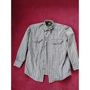 CABELA'S Button Up Heavy Thick Blue Plaid Flannel Shirt Men's Size M